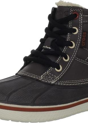Зимові термо-черевики crocs allcast waterproof duck boot, розмір j1 (32-33)