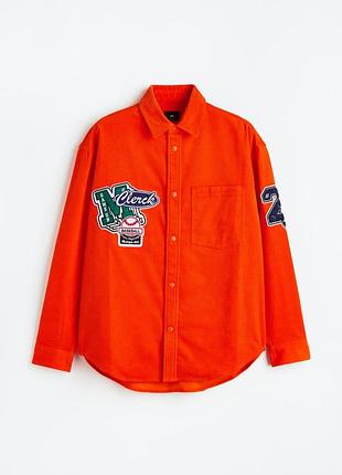 Бавовняна вельветова куртка сорочка h&amp;m