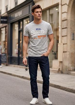 Фірмова сіра футболка superdry vintage (real superdry)