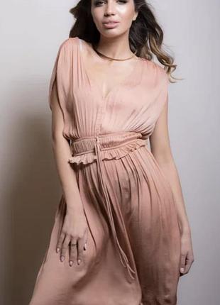 Сукня міді h&m у грецькому стилі (пудрова / персикова), розмір m (38)
