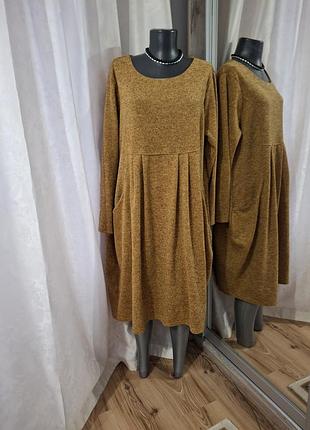 Теплое с карманами платье 👗 италия