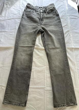 Джинси сірі прям stove pipe zara