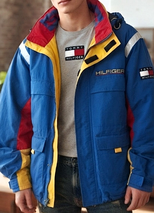 Жидкая винтажная куртка на флисе Tommy hilfiger 90s