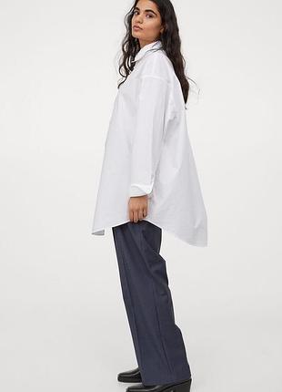 Хлопковая рубашка свободного кроя h&amp;m