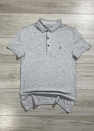 Премиальная серая футболка поло олссейнтс allsaints reform, xs, оригинал