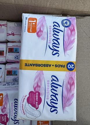 Гігієнічні прокладки always sensitive ultra normal plus (розмір 1) 20 шт