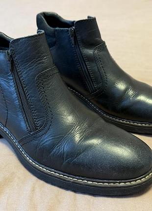 Чоловічі шкіряні черевики rieker 33151-00, 43 р., чорні, овеча шерсть