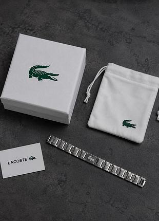 Подарунок браслет lacoste срібний чоловічий лакоста