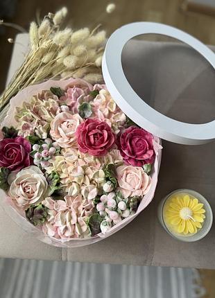 Зефір , коробка зефірних каітів , зефірні троянди