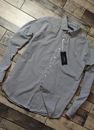 Чоловіча стильна повсякденна сорочка polo ralph lauren у вертикальну смужку розмір xl