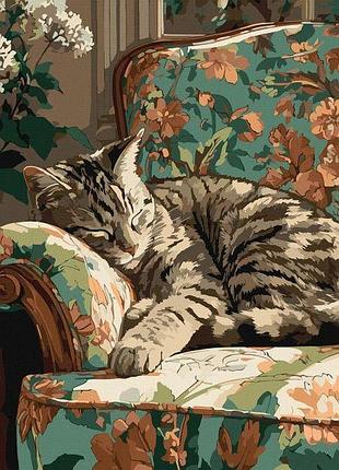 Картина по номерам - кот на винтажном кресле ©art_selena_ua