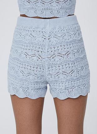 Шорти жіночі в'язані блакитні xs