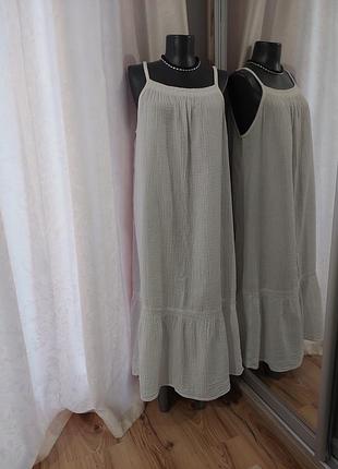 Котоновое с воланом по низу платье 👗 сарафан большого размера