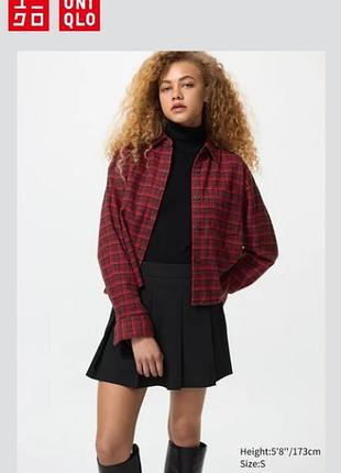 Фланелевая рубашка свободного кроя uniqlo