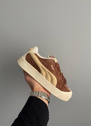 Кросівки puma suede xl crush preserves beige brown — стильна модель для жінок