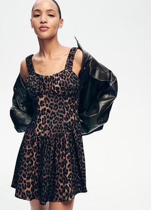 Сукня лео принт корсетна h&m жіноча ххс