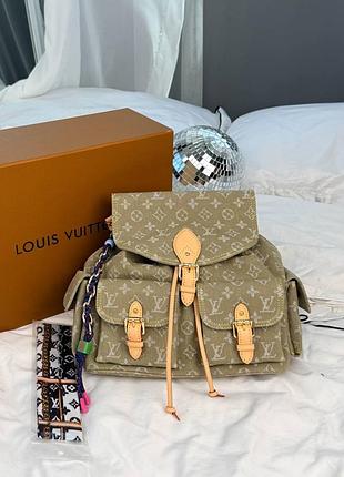 Рюкзак сумка louis vuitton monogram denim backpack olive