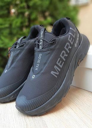 Чоловічі якісні та стильні кросівки merrell agility peak 5 gtx gore-tex чорні з білим