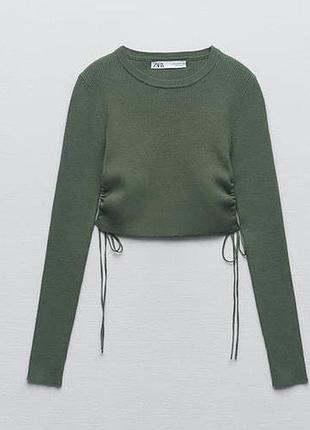 Трикотажний топ з довгим рукавом zara