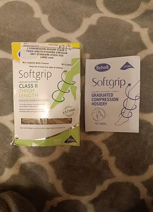 Новые компрессионные чулки до бедра scholl softgrip class ii (размер l, 1 пара)