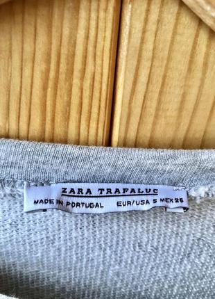 Zara свитшот с рукавами от рубашки серый4 фото