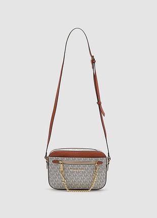 Сумка michael kors jet set large logo crossbody bag ivory