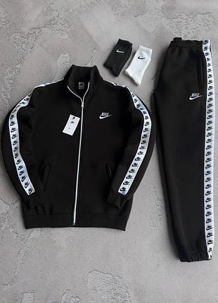 Костюм зимовий спортивний чоловічий nike black! спортивный костюм мужской зимний  кофта + чёрные штаны с лампасами! трёхнитка на флисе! размеры s-xxl!