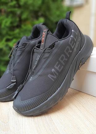 Чоловічі якісні та стильні кросівки merrell agility peak 5 gtx gore-tex чорні з помаранчевим