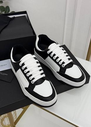 Кеди ysl yves saint laurent чорні з білим та сірі з білим