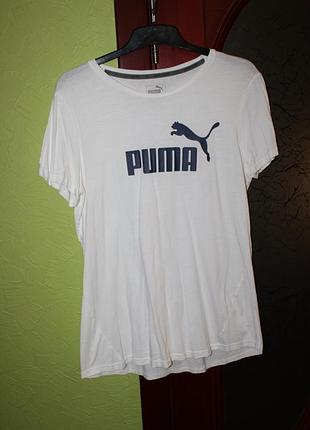 Біла котонова футболка, розмір л від puma