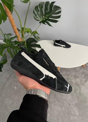 Кросівки puma speedcat suede balenciaga in black/white — стильна модель