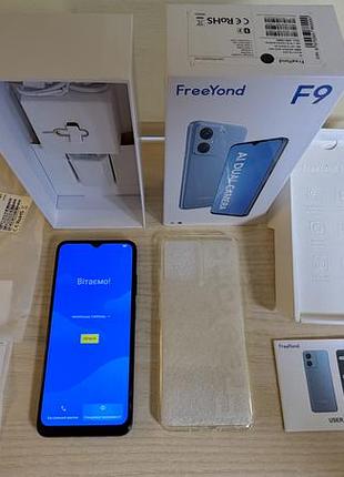 Новий смартфон freeyond f9 3/128gb black повний комплект, новий телефон