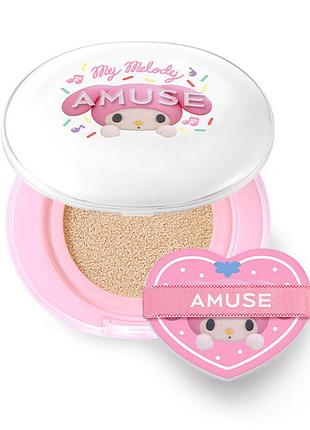 01 porcelain тональный кушон amuse ceramic skin perfector cushion spf40 pa++ (my melody &amp; kuromi special edition) 15g