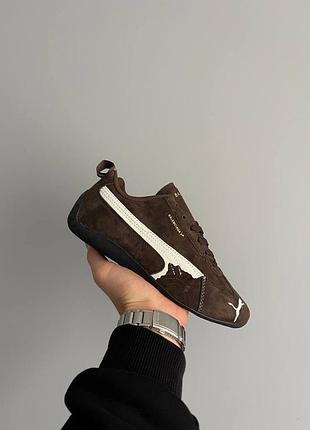 Кросівки puma speedcat suede balenciaga brown — стильна модель