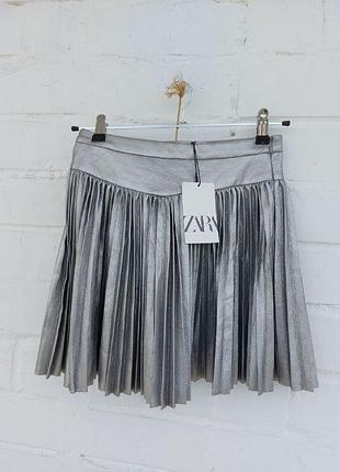 Новая юбка серебряная zara, 11-12 лет, можно на xs (34)