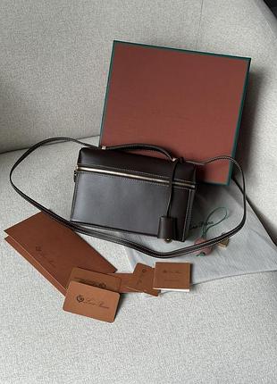 Сумка loro piana extra bag l23 chocolate leather
