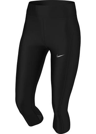 Женские укороченные тайтсы nike epic fast - черные/светоотражающие серебристые cz9238-010