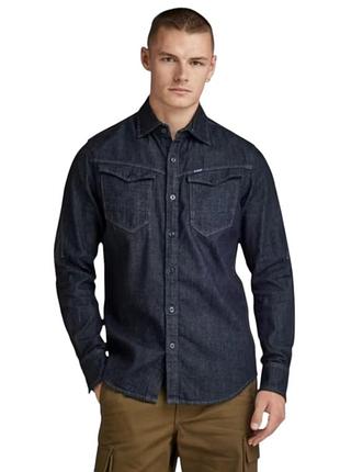 Джинсовая мужская рубашка g-star raw arc 3d slim shirt,