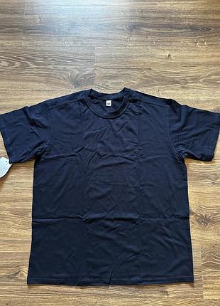 Нова чоловіча бавовняна футболка (фуфайка) темносиня, р. 60 (3xl/4xl), 100% бавовна