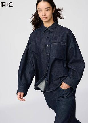 Джинсовая рубашка uniqlo унисекс