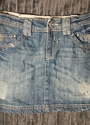 Джинсовая мини юбка, размер м, от бренда beau denim