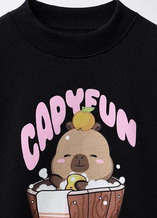 Світшот чорний капібара capybara zara 4