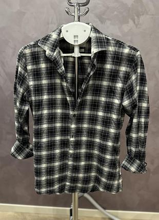 Рубашка у клітинку чорно-біла lindbergh,розмір с,на хс/с,стан ідеальний