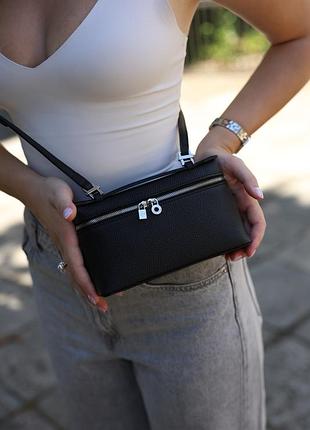 Сумка loro piana extra bag 19 black/silver