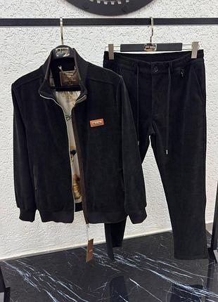 Вельветовый костюм loro piana lux черный