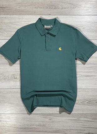 Премиум футболка поло кархарт carhartt wip chase, факт m, оригинал