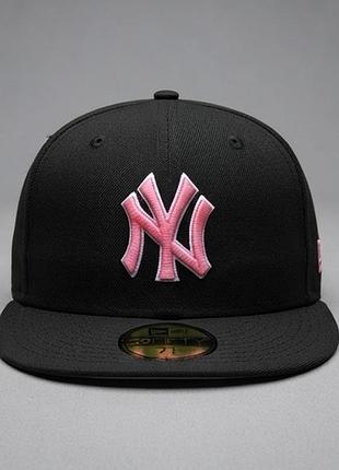 Оригінальна кепка new era 59fifty new york yankees black/pink (чорно-рожева, розмір 7 1/4)