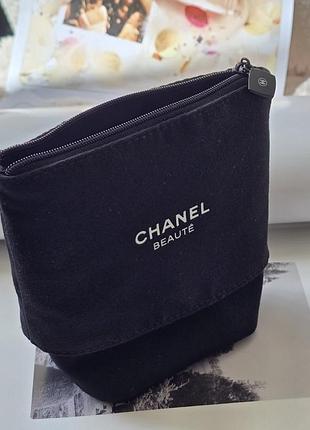 Оригинальная черная косметичка шаннель chanel мешочек