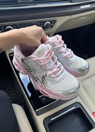 Женские кроссовки asics gel nyc white pink