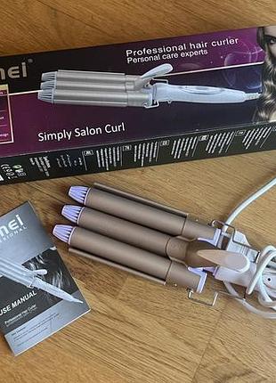 Плойка kemei km-1010 hair curlers потрійна